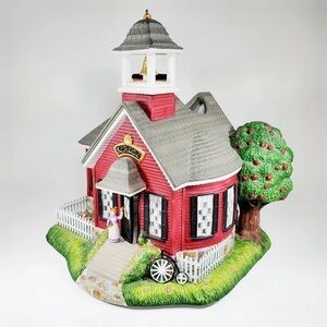 PartyLite Olde World Village Tea Light House #5 School House Exclusive
